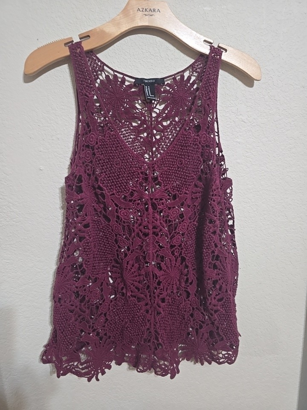 Forever 21 Plum Crochet Lace Camisole Tank